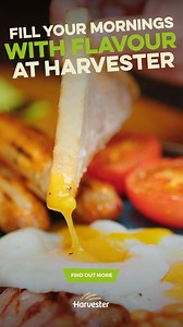 Start your day the Harvester way, with a freshly cooked breakfast. Our Ultimate breakfast satisfies even the biggest appetites. | Harvester
