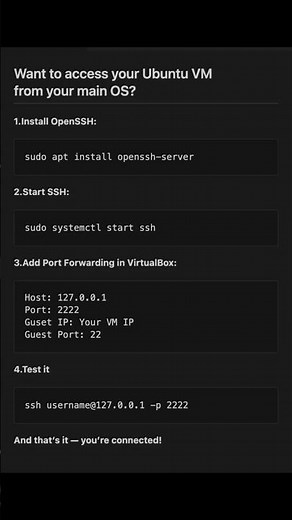 Want to access your Ubuntu VM from your main OS?