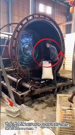 Industrial Mixing Process Inside a Giant Drum! 🚧.
