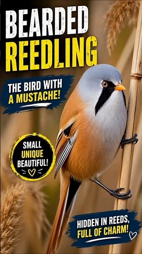 Bearded Reedling – The Bird With a Mustache! 😱 #facts