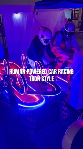 Human Powered Slot Car Racing Tron style #bicyclegenerator