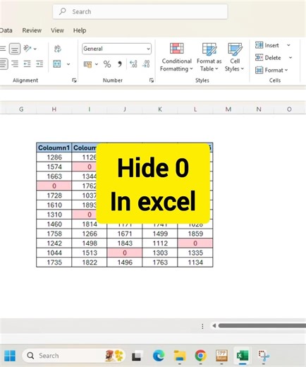 || How can We hide 0 in excel | Using Custom Function ||