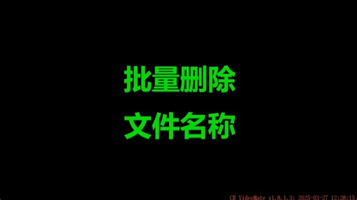 批量删除文件当前名称只保留后缀名扩展名文件类型