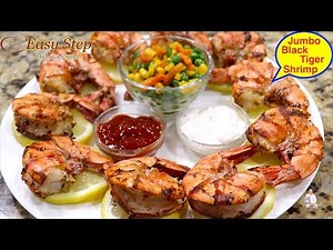 How To Cook Jumbo Black Tiger Shrimp In Air Fryer | ULTREAN Air Fryer | Free Contest #3 of 5