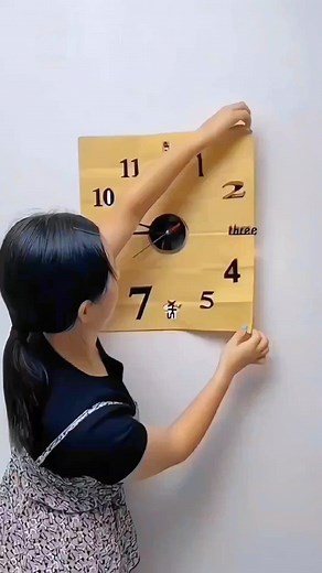 3D wall clock paste, stick to the wall beautiful#clock