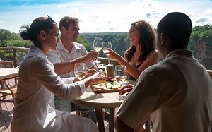 Drone over Victoria Falls with amazing views of Lookout cafe. Follow us on Twitter: https://twitter.com/realVicfalls Video credit keith baptist | Victoria Falls