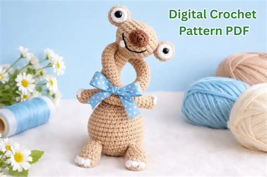 Sid the Sloth Amigurumi Pattern, Sloth Crochet Pattern PDF, Long Neck Sloth Pattern, Ice Age Character Crochet Tutorial, Sloth Toy (english) - Etsy Australia