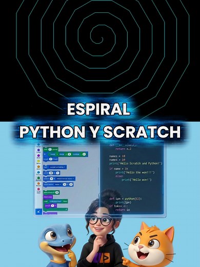 Python vs Scratch: Crea espirales creativas 🐍🐱
