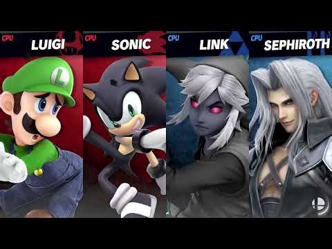 Super Smash Bros. Ultimate - Battle #3380 Luigi & Shadow VS Dark Link & Sephiroth