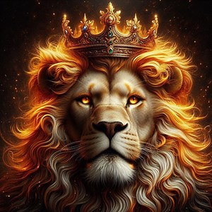 Crowned Lion King Art Print Bundle: Regal Animal Portrait (digital Download) - Etsy