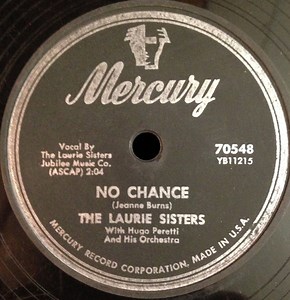 The Laurie Sisters - No Chance / Dixie Danny