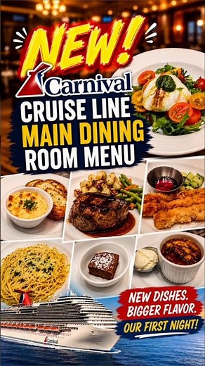 Carnival Cruise Line’s NEW Main Dining Room Menu's
