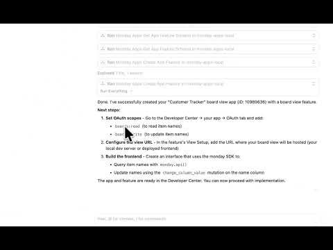monday apps MCP - new get_development_context tool demo