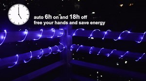 33Ft 100 LED Battery Operated String Lights, Waterproof Battery Powered Pool Lights Outdoor, 8 Modes Blue Rope Lights for Pool Trampoline Walkway Patio Decorations (2 Pack)