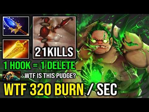 HOW TO SOLO MID PUDGE 320 Burn Per Sec Radiance Aghanim 1 Hook = 1 Delete Dota 2