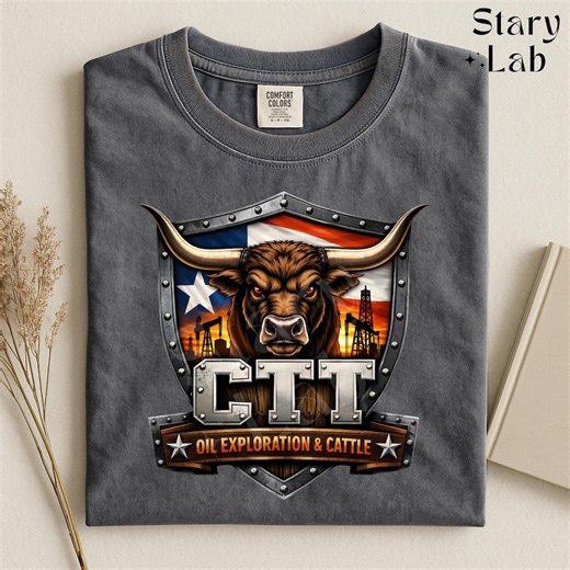 CTT Oil Exploration and Cattle PNG Design, Texas Bull Shield PNG, Western Ranch Oil Field Png Country Cowboy Rodeo Emblem (digital Download) - Etsy