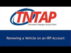 TNTAP - Renewing a Vehicle on an IRP Account