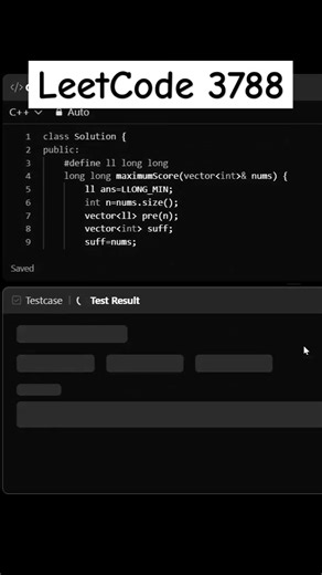 LeetCode 3788. Maximum Score of a Split | Weekly Contest 482 #leetcode #dsa