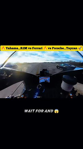87K views · 1.6K reactions | Yahama R1M  vs Ferrari  vs Porsche_Taycan  drag Race ⚡ #yahama #yamahar1m #R1M #vs #ferrari #Porsche #Taycan #kawasaki #h2r #zx10r #Z900 #BMW #superbike #supercars #motorcycle #dragracing #racing #race #fb #tranding #viralvideo #viralshorts | Reyaj R | Facebook