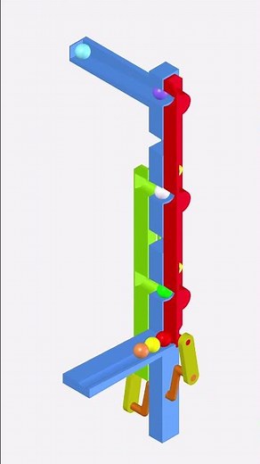 機構からくり動画＿球を下から上へ持ち上げる機構１＿by SolidWorks Motion