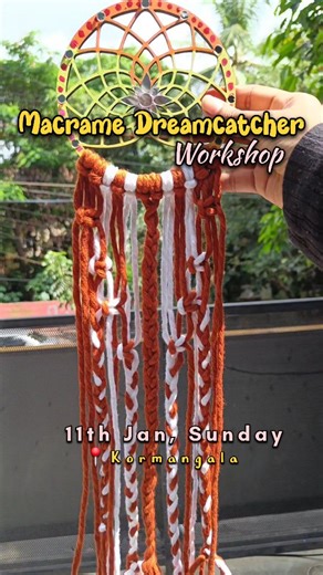 Solace in Crafting | Art Workshops & Experiences on Instagram: "🌙Craft Your Own Boho DreamCatcher!🧵✨ Come spend a creative afternoon learning the art of macrame while adding your personal touch with painted detailing to make a truly one-of-a-kind piece🌈 🗓️ 11th Jan, Sunday 🕛 12 PM - 3 PM What you'll make: ✨A Boho DreamCatcher What you’ll learn: • Painting and prepping your dreamcatcher base • Basic macrame knots and techniques • Building clean, balanced patterns • Final touches to elevate y