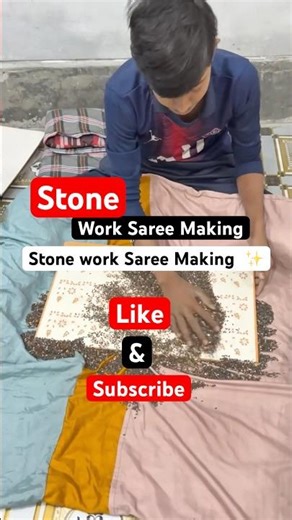 🔥👉 “Stone Design Saree Making | Handcrafted Saree Decoration| Traditional Saree Work” #shorts