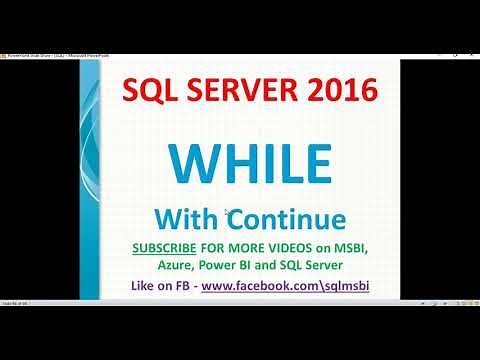 While loop with continue in SQL