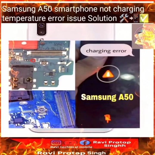 Samsung A50 smartphone not charging temperature error issue Solution 🛠️📲✅