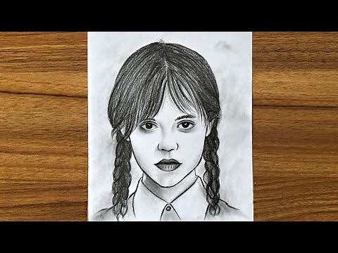 How to Draw Wednesday Addams || Easy drawing ideas for beginners || Draw wednesday addams