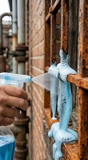 Extreme Rusted Window Grille Restoration — Satisfying Rust Removal 🔧#shorts