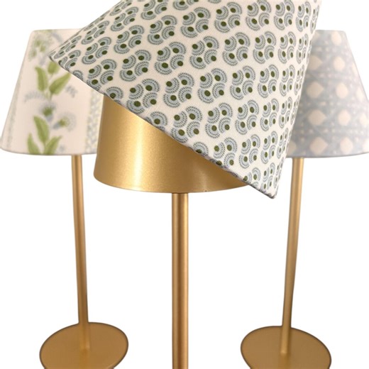 LED Lamp Shade, Cordless Table Lamps, Lampshade Slipcover, Blue and Green, Outdoor Summer Entertaining Floral Tap Light Cover, Made in USA - Etsy