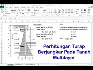 Calculation of anchored sheet piles on multilayer soil Excel