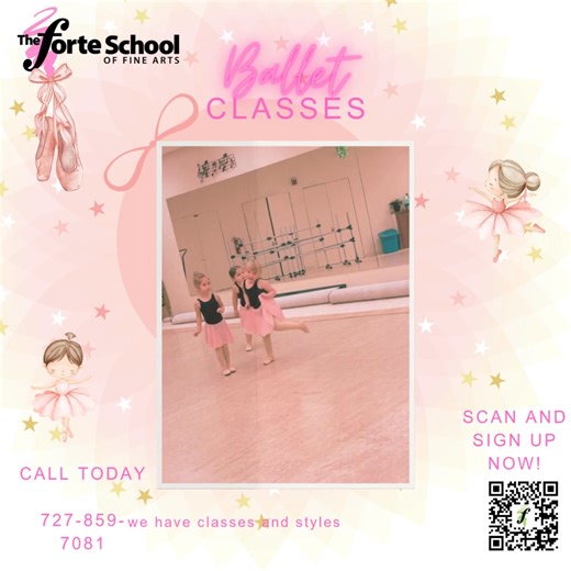 🩰 Discover the Magic of Ballet at The Forte School of Fine Arts! 🌟 Is your child ready to leap into the world of elegance and grace? Our Ballet Classes at The Forte School of Fine Arts are designed to inspire young dancers to express themselves, build confidence, and develop discipline—all while having fun! ✨ Why Ballet? 💖 Develop poise, balance, and strength 🎵 Dance to beautiful music in a supportive environment 👯‍♀️ Make lifelong friends and memories Our experienced instructors are here t