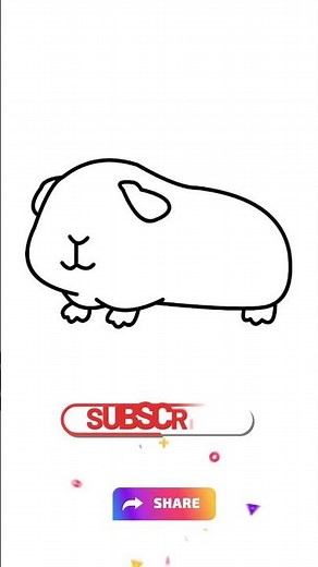 Cute Guinea Pig Drawing 🐹 | Easy Pet Art #shorts