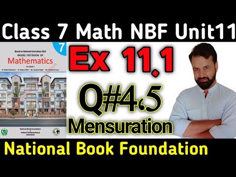 Class 7 Math NBF Exercise 11.1 Q4 |Mensuration|Class 7 Math Ex 11.1 Q5 || National 📚 Foundation
