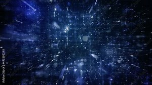 Abstract Digital Data Technology Background Loop/ 4k animation of an abstract high technology wallpaper background visual fx of data lines and particles zooming in with ambient occlusion and depth of