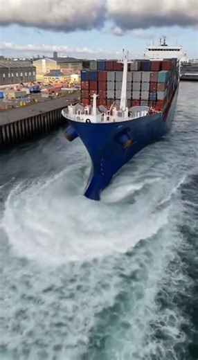 A large cargo vessel transiting a narrow harbor channel 2-Open-sea cargo transit at sustained cruising speed | Sanji Sanke