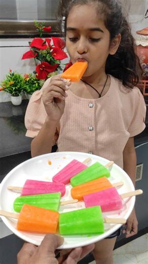 colorful lolly ice pops making at home #kulfi #icecream #icepops #popsicle #shorts #reels