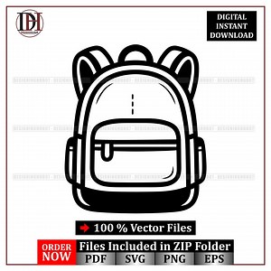 Backpack SVG Vector Clipart: School Travel Silhouette (digital Download) - Etsy