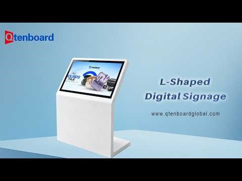 Elegant L-Shaped Digital Signage Kiosk for Retail & Navigation