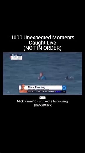 CAUGHT ON LIVE on Instagram: "On July 19, 2015, during the final heat of the World Surf League’s J-Bay Open in Jeffreys Bay, South Africa, Australian surfer Mick Fanning survived a harrowing shark attack broadcast live around the world. While paddling for position, a great white shark estimated to be over 10 feet long suddenly breached directly behind him, knocking him off his board. Live cameras captured the dramatic struggle as Fanning, still tethered to his board by his leg rope, punched and 