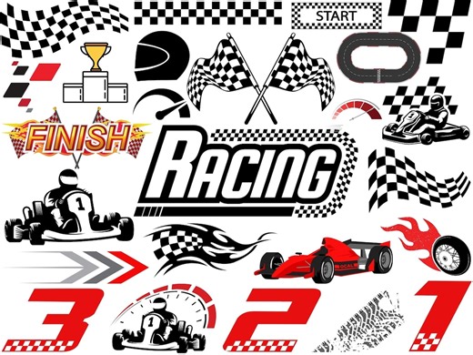 Racing Flag SVG Bundle: Clipart, Numbers, Cut Files (digital Download) - Etsy