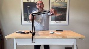 Wisamic Overhead Camera Mount with Ring Light for Desk Video Recording with Stand and Phone Holder 6inch