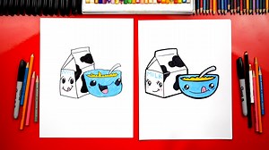 How To Draw A Funny Bowl Of Cereal   CHALLENGE TIME - Art For Kids Hub -