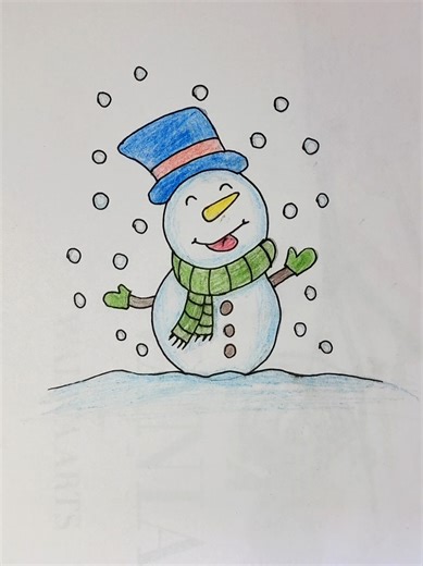 Beautiful Easy Snowman Drawing Tutorial for Beginners