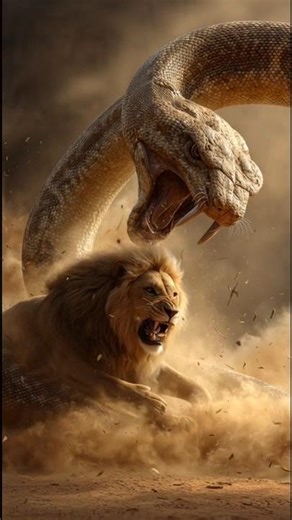 Lion vs Giant Python Epic Battle | Jungle King Fight Story 🐍🔥 #junglesquad #loan #thejungle