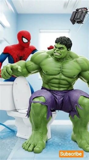 Spider-Man and Hulk in toilet 🚽 #viralvideos #funny #shorts #hulk #marvel #toilet #cartoon #short