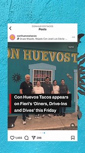 San Antonio's beloved Con Huevos Tacos is earning a one-way ticket to Flavortown from Guy Fieri himself. ⁠ ⁠ On Friday, the Alamo City-based taco shop will appear on the Food Network's "Diners, Drive-Ins and Dives" show. https://bit.ly/3BBJnX8 | San Antonio Express-News