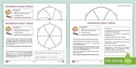 Pointillism Colour Wheel Activity Template
