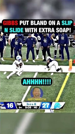 Gibbs stutter step made the defender eat the asphalt